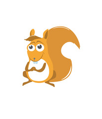 Cartoon Character Squirrel. Cute little squirrel. Cute little squirrel. Small, curious red pet. Animal master acrobatics.