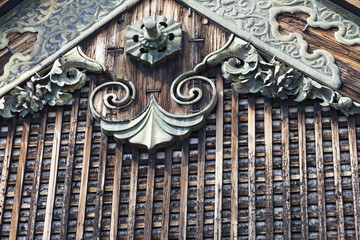 Ninomaru Palace rooftop at Kyoto Nijo Castle in Kyoto, Japan.