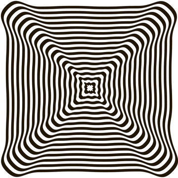 Vector illusion. Black and white optical illusion