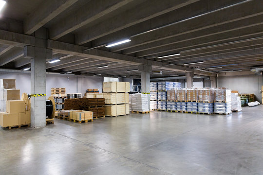 cargo boxes storing at warehouse
