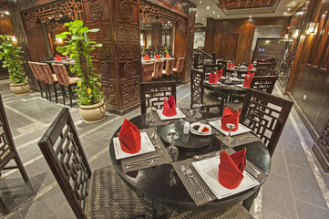 Interior of a luxury hotel restaurant