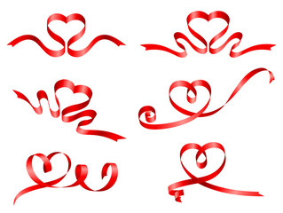 Vector Red Ribbons Set