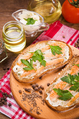 sandwich with red fish