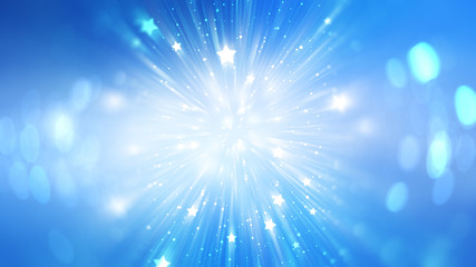 abstract blue background. explosion star.