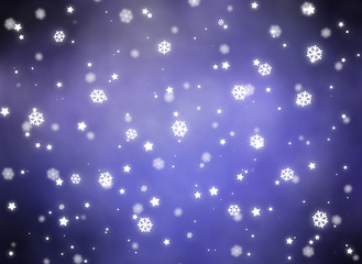 Christmas violet background. The winter background, falling snow