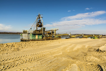 Dredge for the extraction of aggregates.
