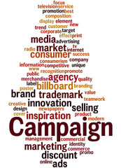 Obraz premium Campaign, word cloud concept 7