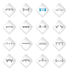 Bridges icons set