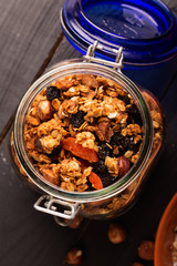 Granola with apple and oatmeal