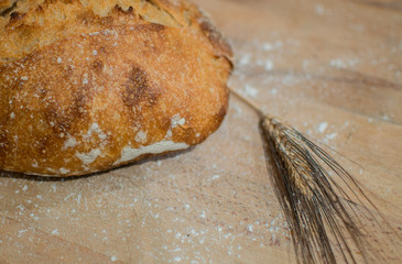 loaf of bread made ​​with freshly baked sourdough