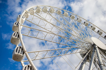 wheel against blue sky