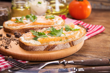 sandwich with red fish