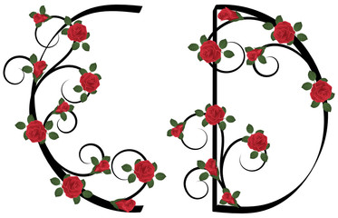 Initialen mit Rosen