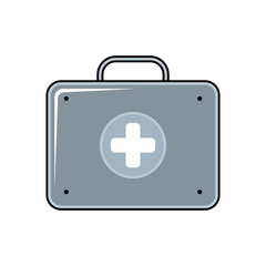 Obraz premium Medical bag cartoon icon isolated on white background