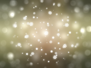 Christmas gold background. The winter background, falling snowfl