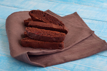 Delicious dessert chocolate biscotti
