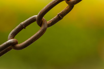Secure, danger zone,The chain used to break the old territory On the green.