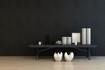 Obraz premium Display of modern ceramics on a black table