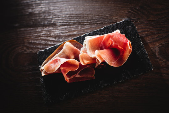 Delicious appetizer of ham