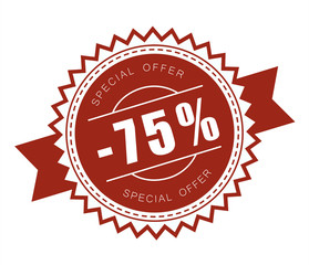 discount special offer stamp sticker selling new red