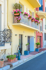 Fragment of Monaco Village, Monaco, France. Narrow streets in Old Town.