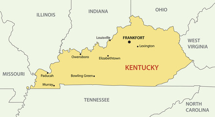 Commonwealth of Kentucky - vector map