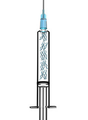 syringe Hypodermic Needle with drop Isolated