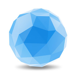 Abstract blue sphere polygon. Concept Icon.