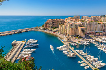 Fototapeta premium Luxury yachts in the bay of Monaco, France