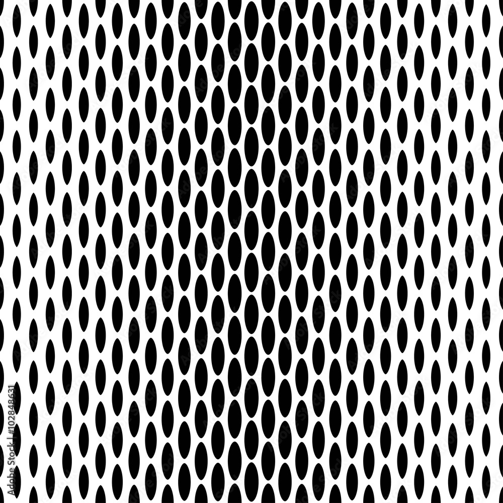 Wall mural Vector seamless texture. Modern geometric background. Repeated monochrome pattern of ovals of varying size.