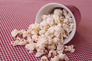 popcorn in a red cup