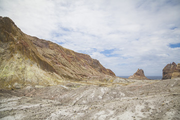 Dampf und Schwefel auf White Island Neuseeland