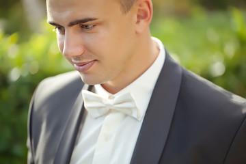 Groom in the park