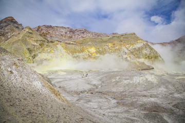Dampf und Schwefel auf White Island Neuseeland