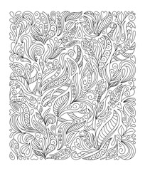 hand drawn flower coloring page