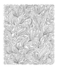 Obraz premium hand drawn flower coloring page