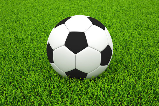 Soccer ball on a grass, no DOF