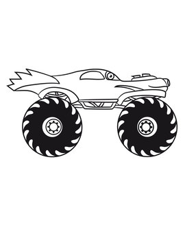 cool monster truck comic eyes face cartoon cars