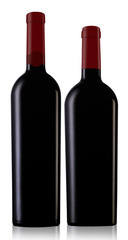 Two red wine bottles