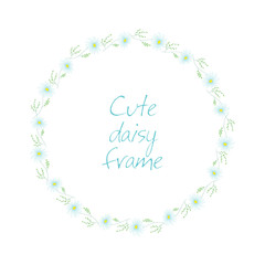 Floral background with daisy, vector illustration. Daisy wreaths. Hand drawn doodles.