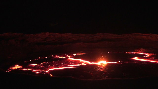 Lava flow of Volcano Erta Ale, Ethiopia