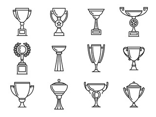 Trophy icons. Winner cup