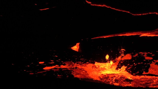 Lava bubbles of Volcano Erta Ale, Ethiopia