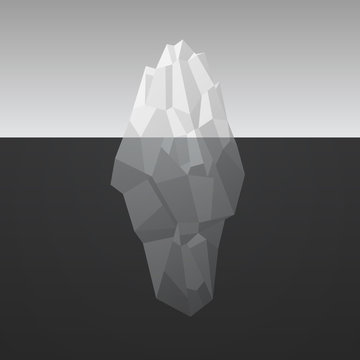 Iceberg Background In Low Poly Style. Vector