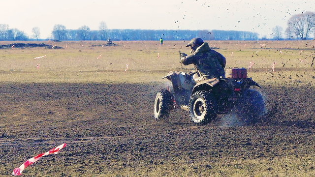 Atv racing. Mud track.