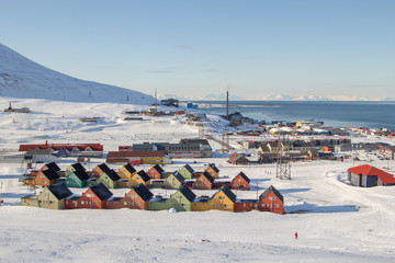 Panoramic views of Longyearbyen, Spitsbergen (Svalbard). Norway © aalutcenko