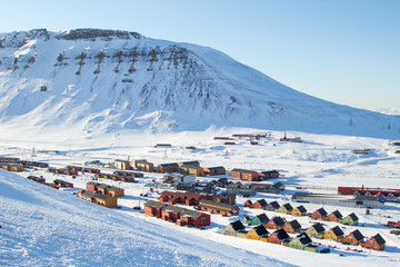 Panoramic views of Longyearbyen, Spitsbergen (Svalbard). Norway