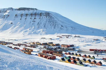 Crédence de cuisine en verre imprimé Arctique Panoramic views of Longyearbyen, Spitsbergen (Svalbard). Norway