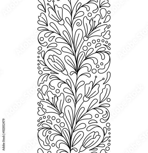 Seamless Borders Vector In Doodle Style Floral Ornate Decorative Valentines Womens