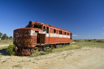 Old Ghan locomotive in the Australian Outback, Marree